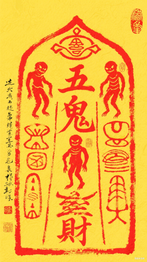 Five Spirit Envoys Wealth Talisman